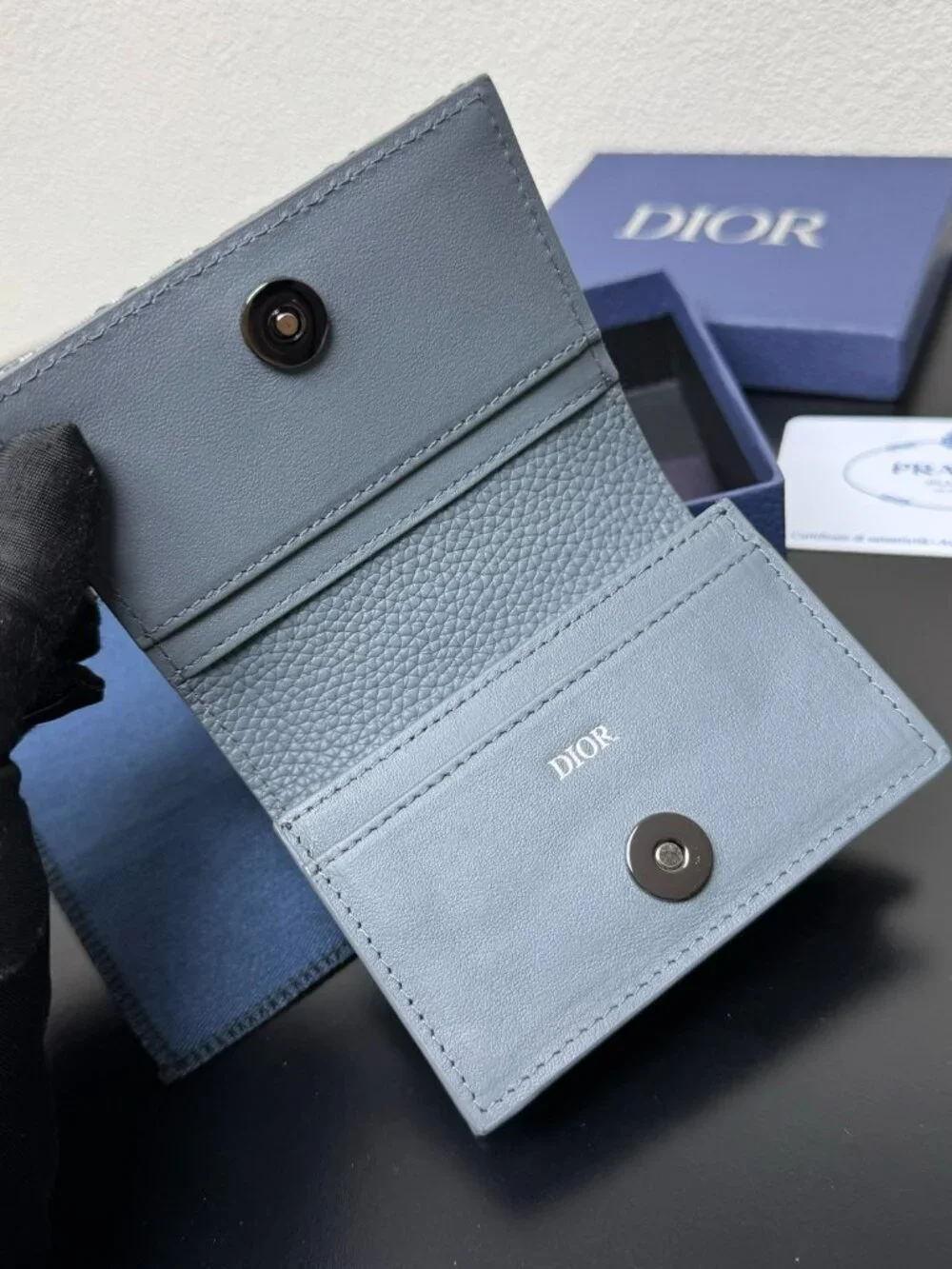 Dior. Saddle Logo Leather Card Holder